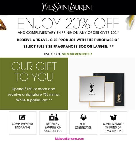 ysl discount code 2018|YSL first order promo code.